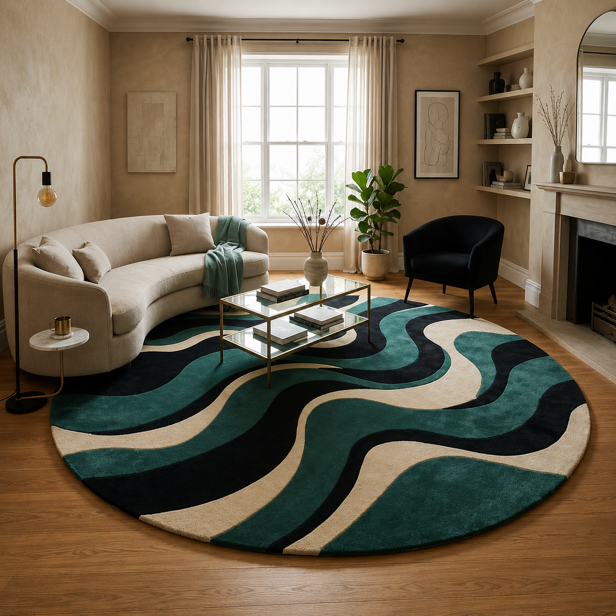 Aqua Tide Wave Rug