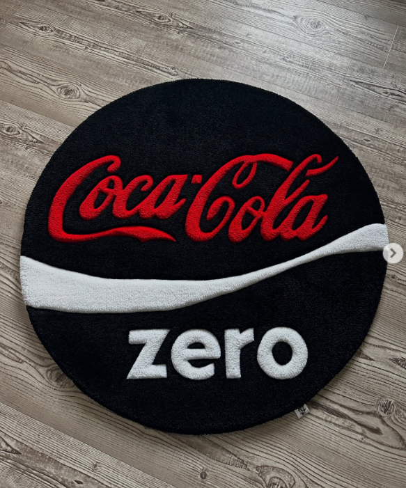 Black & Red Cola Statement Rug | Hand Tufted Wool Rug by Rug Cult