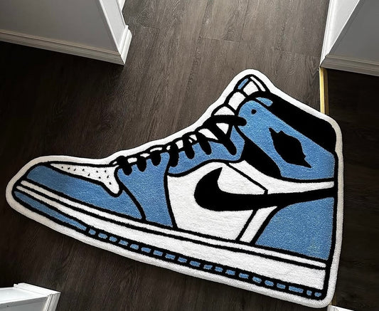 Blue Nike Jordan Rug | Hand Tufted Wool Rug by Rug Cult