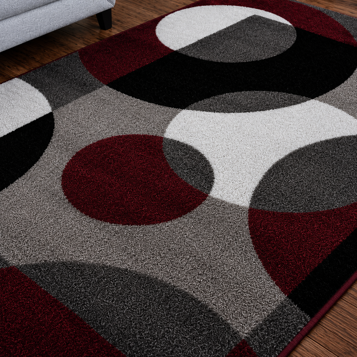 Merlot Orbit Abstract Rug