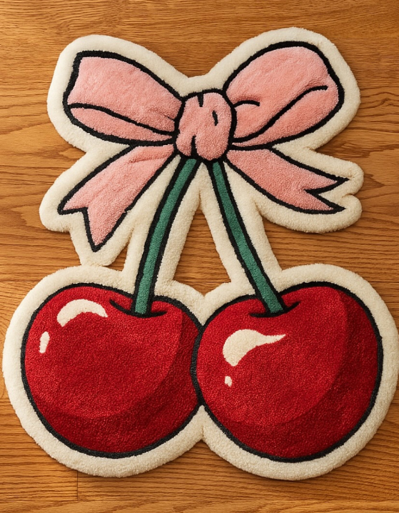 Cherry Bow Hand-Tufted Rug | Hand Tufted Wool Rug by Rug Cult