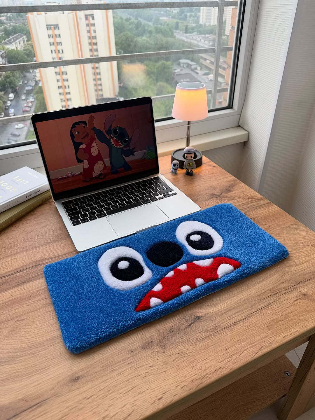 GenZ Blue Cartoon Keyboard Rug