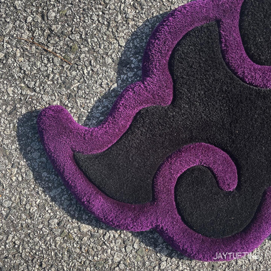 Purple Wave Floor Rug