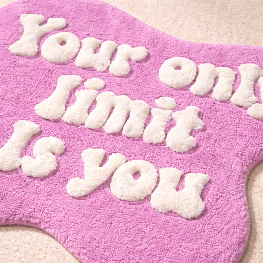 Your Only Limit is You” Handmade Rug | Hand Tufted Wool Rug by Rug Cult