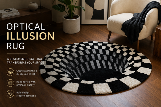 Optical Illusion Rug – Hand Tufted 3D Statement Rug