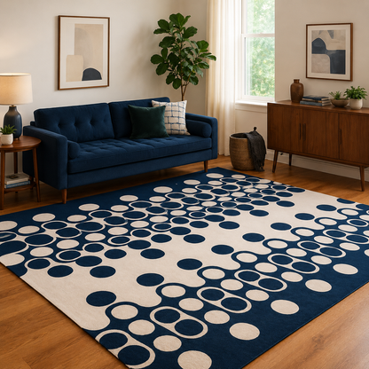 Indigo Bubble Flow Rug