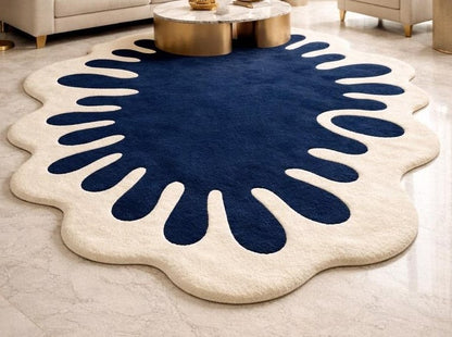 Blue Bloom Hand Tufted Rug