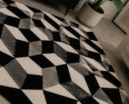 Geometric Illusion Hand Tufted Rug
