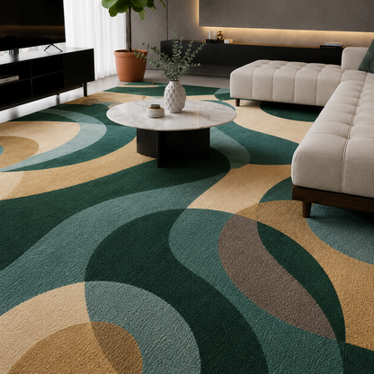 Emerald Arc Wave Rug
