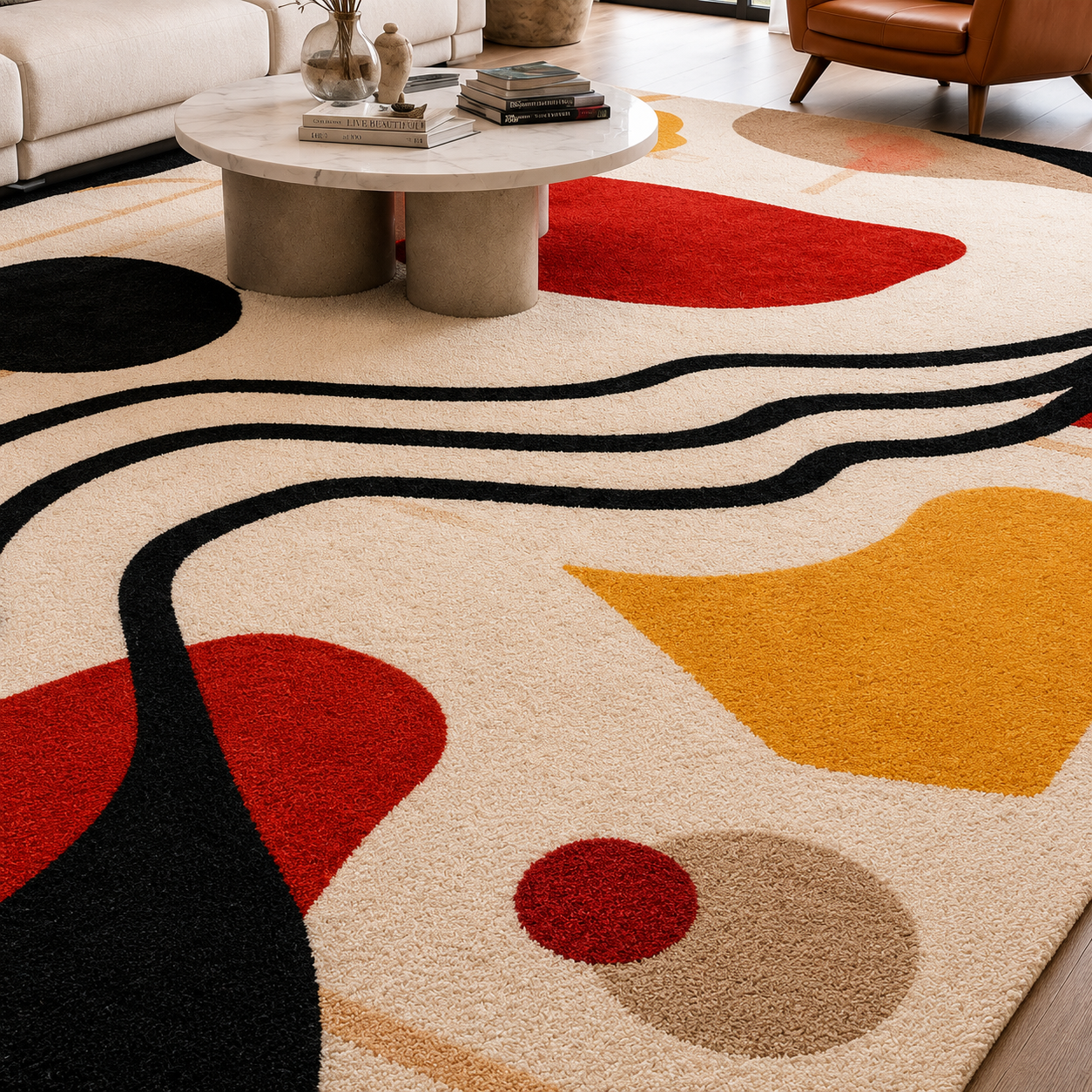 Crimson Flow Luxury Rug