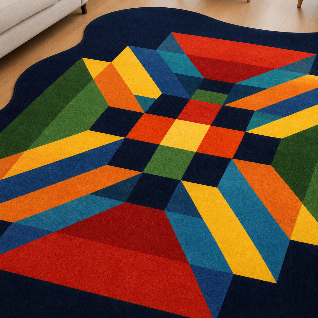 Spectrum Prism Abstract Rug