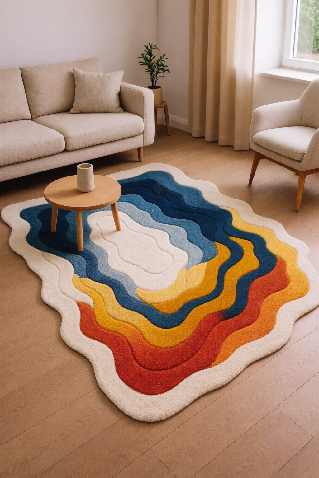 Color Wave Designer Handmade Rug
