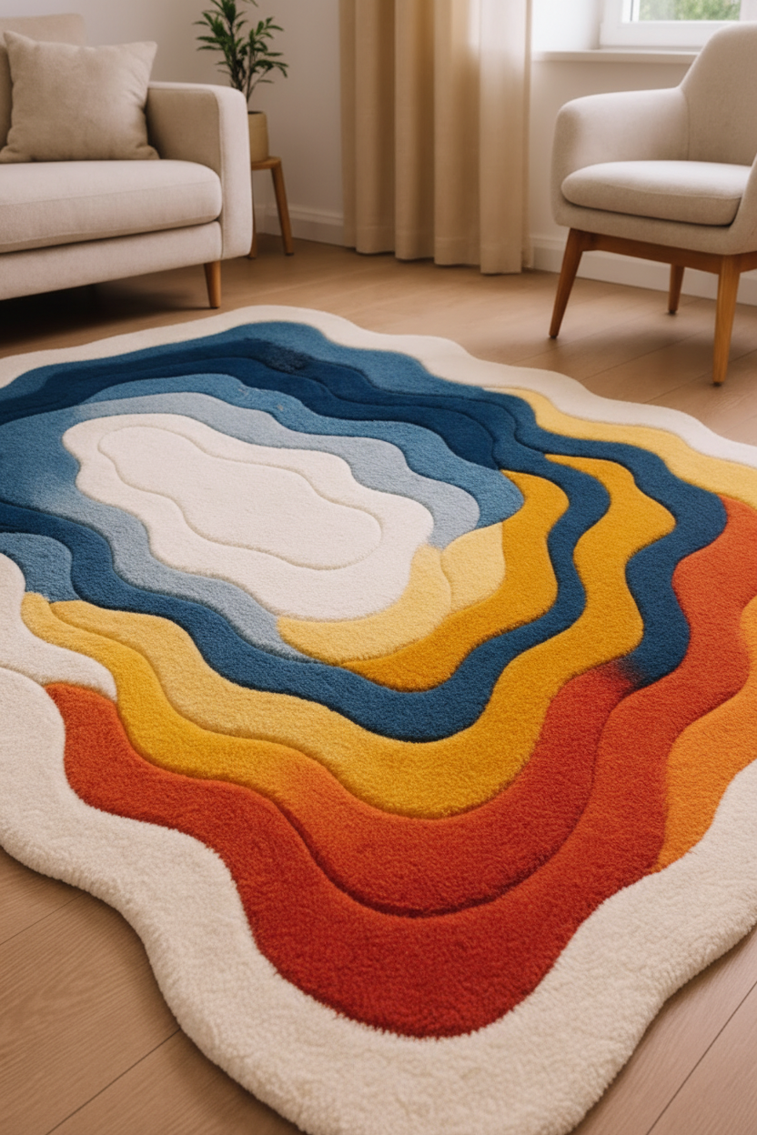 Color Wave Designer Handmade Rug