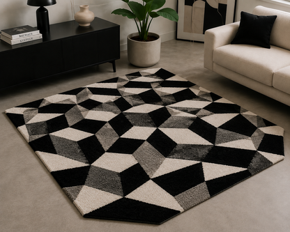 Geometric Illusion Hand Tufted Rug