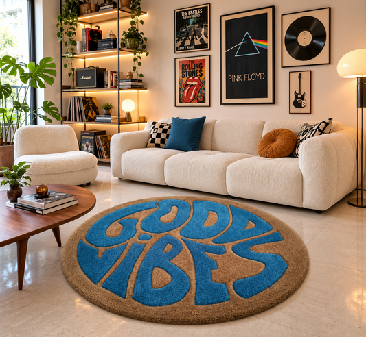 Good Vibes Round Tufted Rug | Hand Tufted Wool Rug by Rug Cult