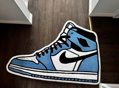 Blue Nike Jordan rug