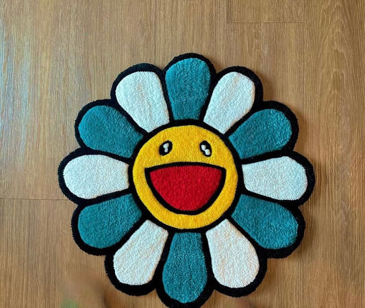 Pop Flower Smiley Rug