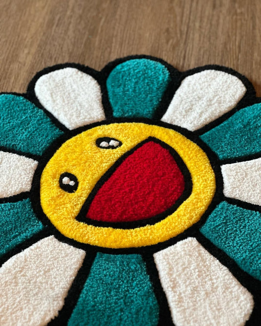 Pop Flower Smiley Rug