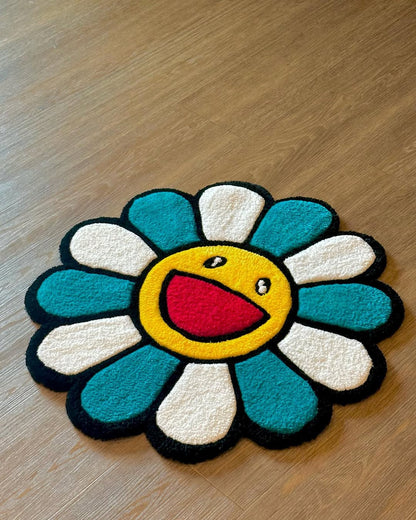 Pop Flower Smiley Rug