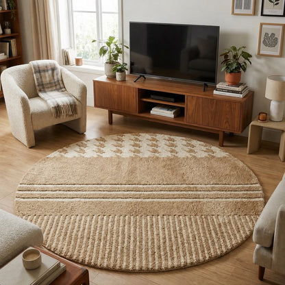 Ivory Dune Round Area Rug