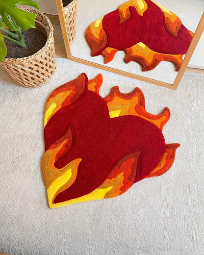 Heart on Fire Hand Tufted Rug