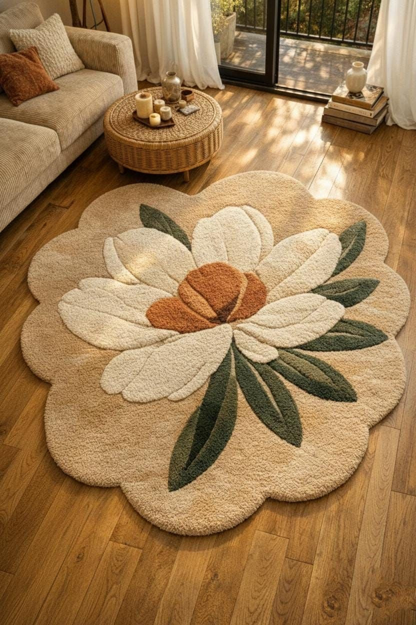 Magnolia Bloom Hand-Tufted Rug