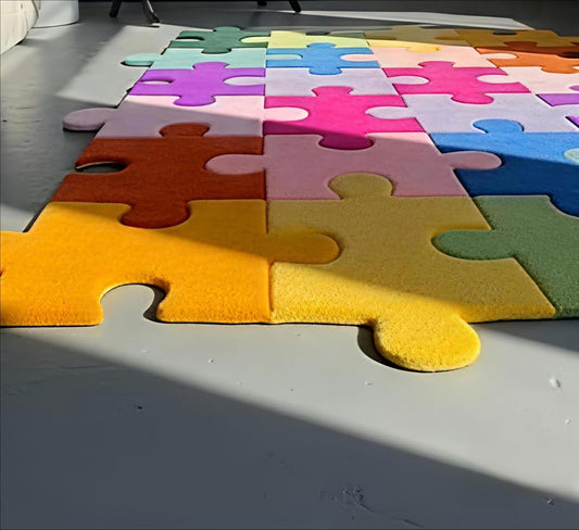 Puzzle Pop Hand Tufted Rug