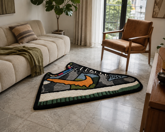 N!ke Sneaker Shoes Rug | Hand Tufted Wool Rug by Rug Cult
