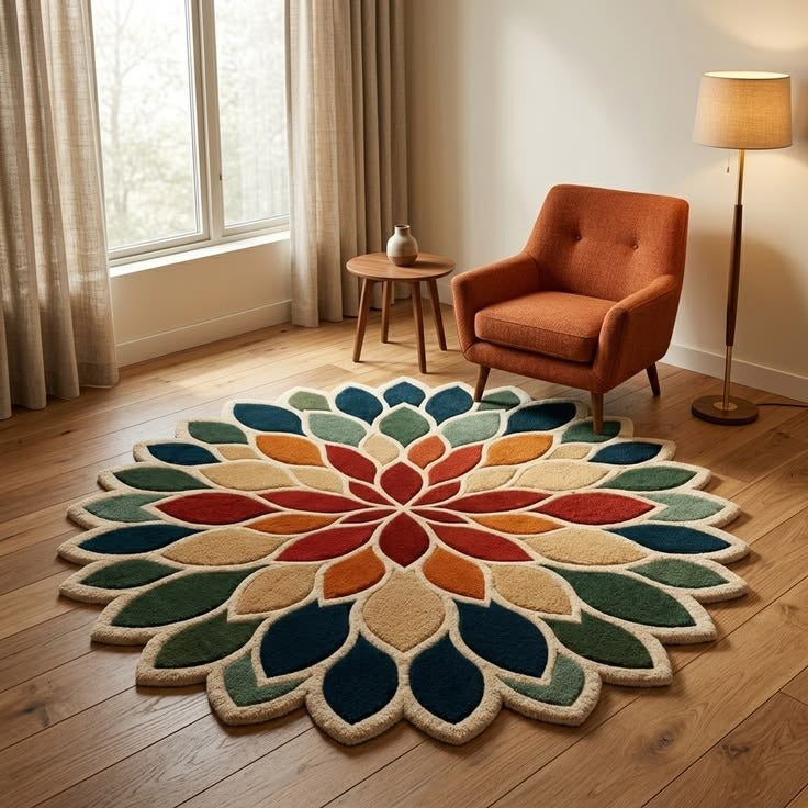 Aurora Lotus Mandala Rug