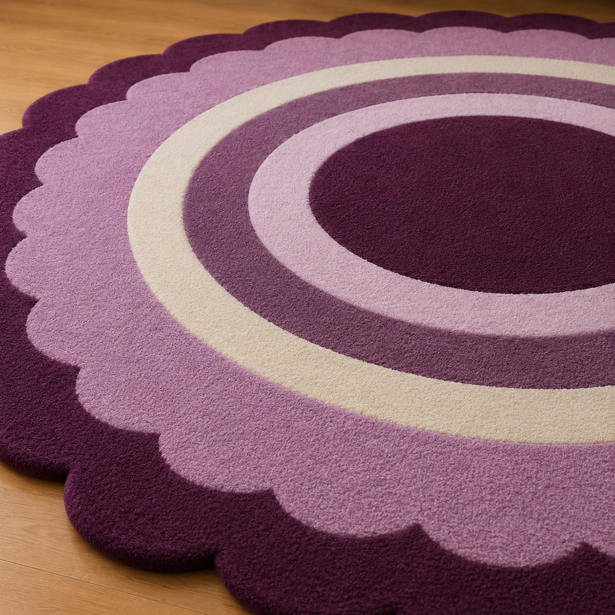 Amethyst Bloom Round Rug | Hand Tufted Wool Rug by Rug Cult