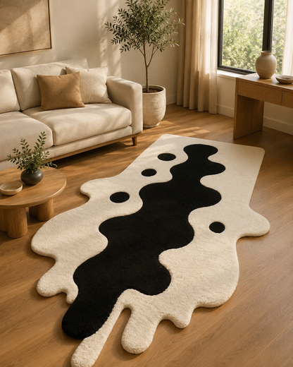 Artistic Spill Pattern Handmade Rug | Hand Tufted Wool Rug by Rug Cult