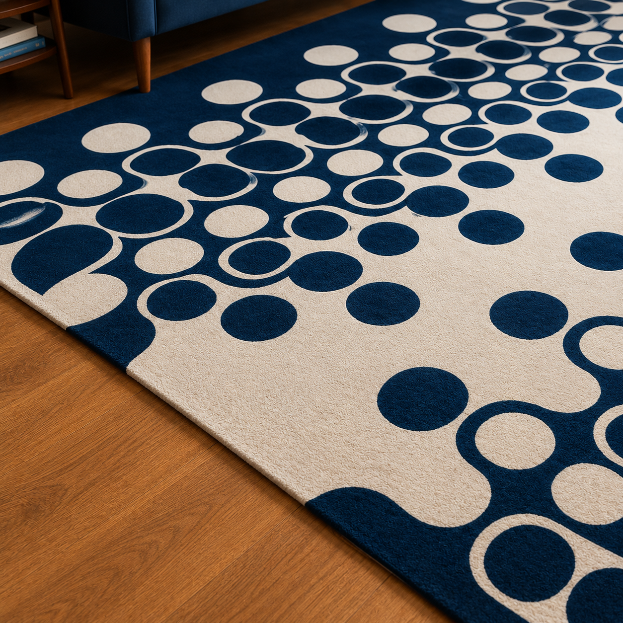Indigo Bubble Flow Rug