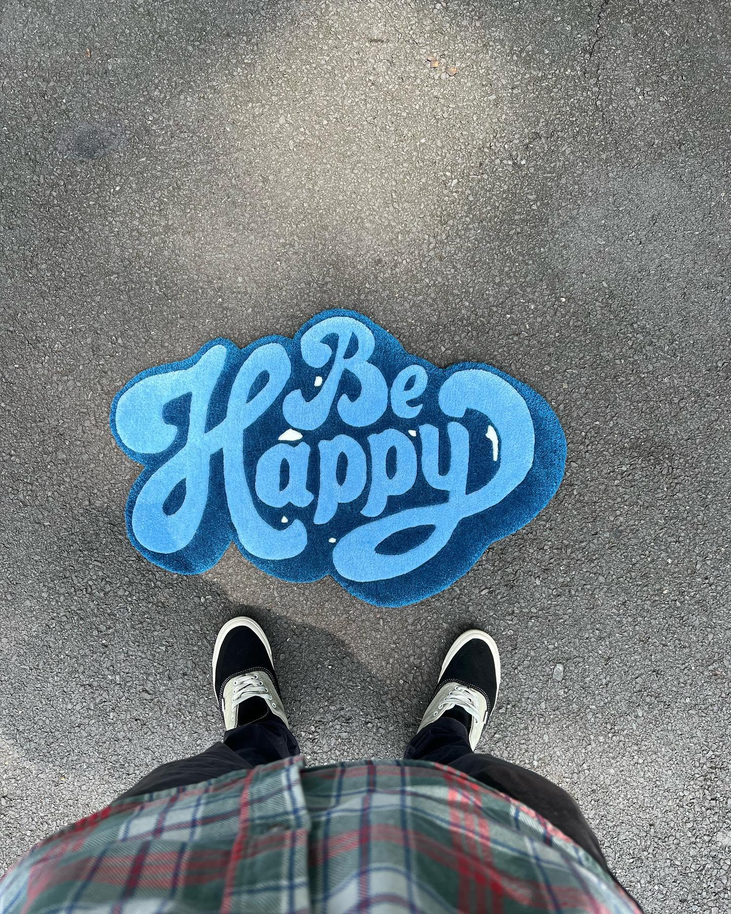 Be Happy Floor Rug | Hand Tufted Wool Rug by Rug Cult