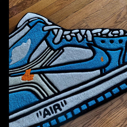 Blue Air Jordan Floor Rug | Hand Tufted Wool Rug by Rug Cult