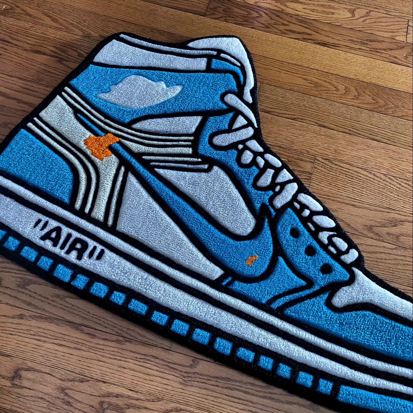 Blue Air Jordan Floor Rug | Hand Tufted Wool Rug by Rug Cult