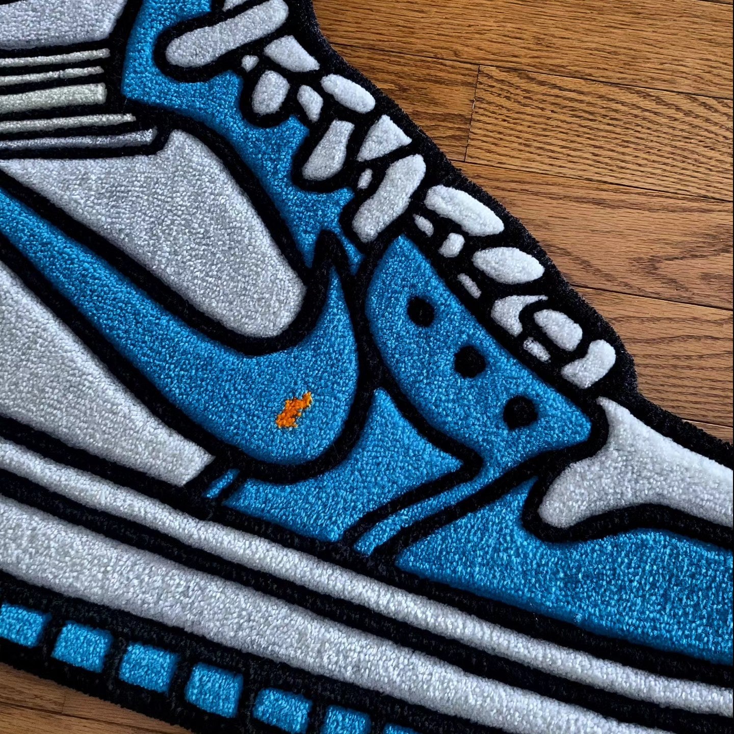 Blue Air Jordan Floor Rug | Hand Tufted Wool Rug by Rug Cult