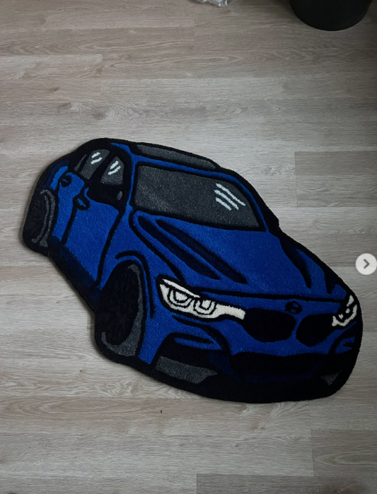 BMW car rug | Hand Tufted Wool Rug by Rug Cult