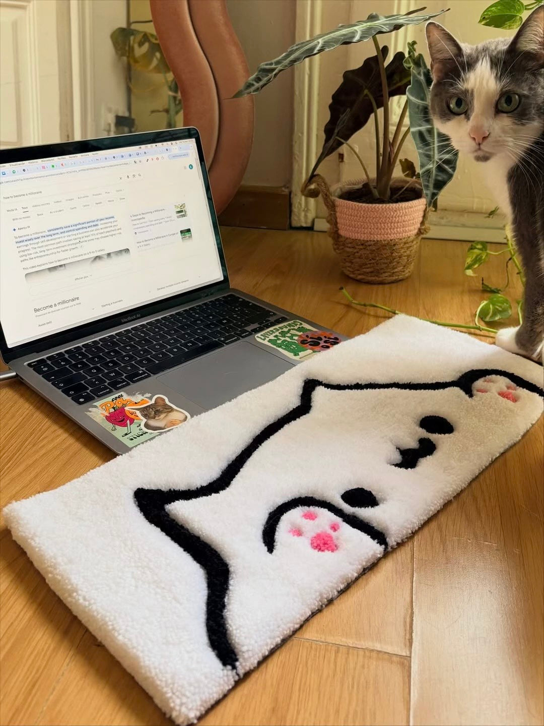 Cozy Cat Keyboard Rug | Hand Tufted Wool Rug by Rug Cult