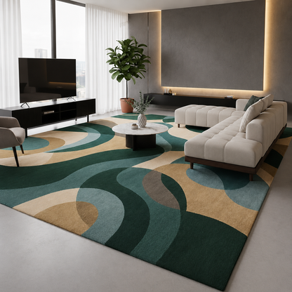Emerald Arc Wave Rug