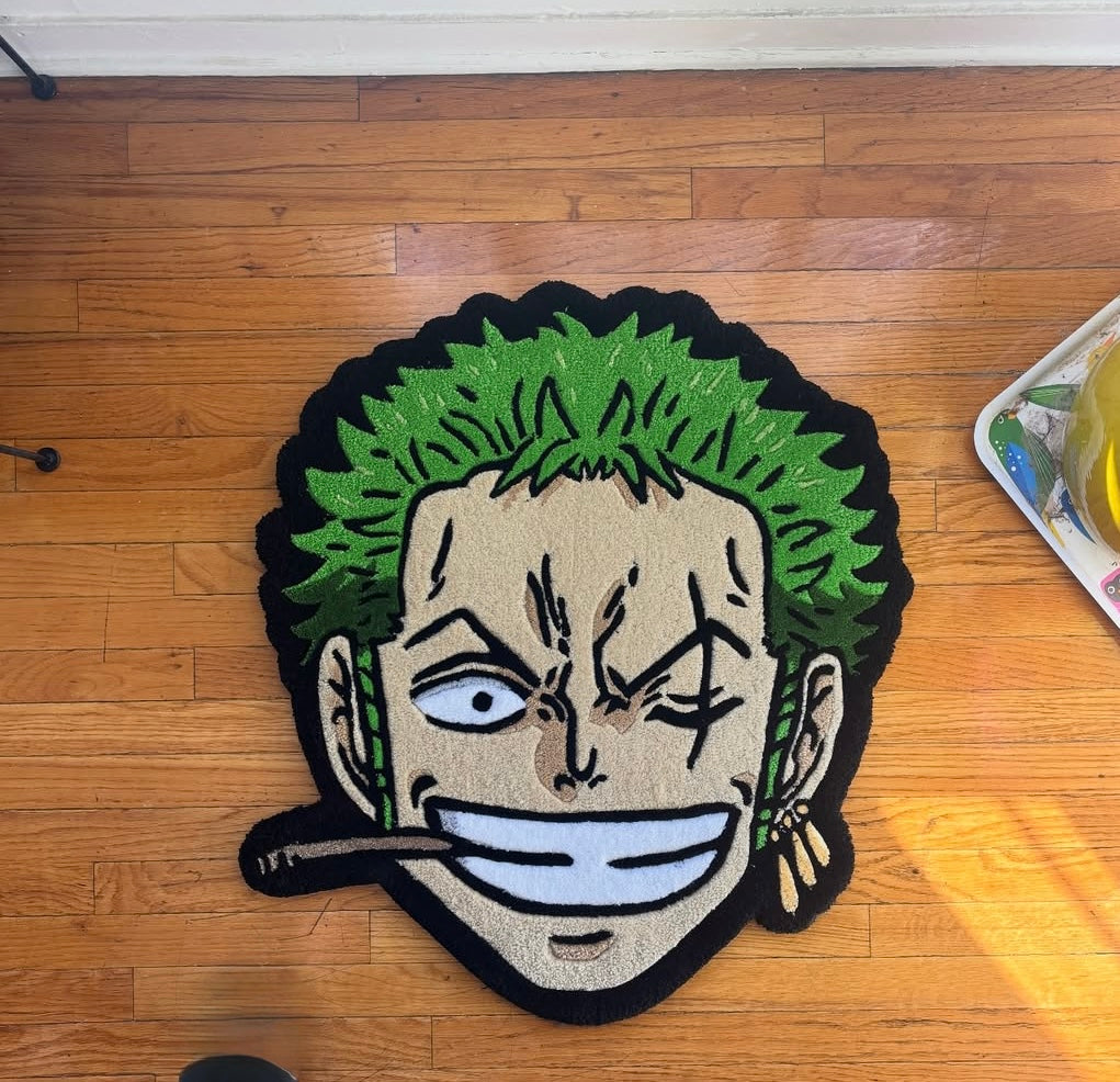 Fearless Ronin Face Rug | Hand Tufted Wool Rug by Rug Cult