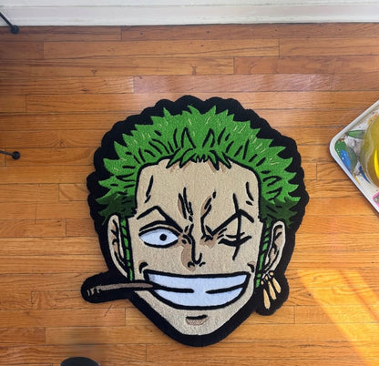 Fearless Ronin Face Rug | Hand Tufted Wool Rug by Rug Cult