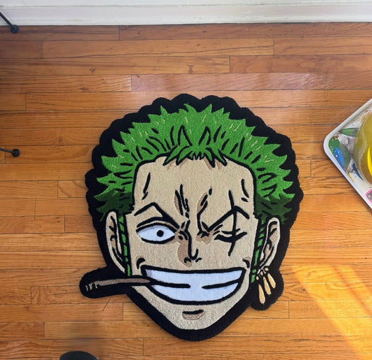 Fearless Ronin Face Rug | Hand Tufted Wool Rug by Rug Cult