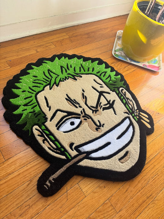 Fearless Ronin Face Rug | Hand Tufted Wool Rug by Rug Cult
