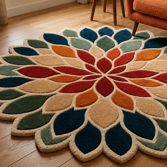 Aurora Lotus Mandala Rug