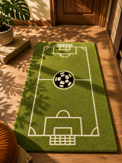 Football Field Rug | Hand Tufted Wool Rug by Rug Cult