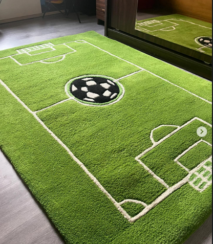 Football Field Rug | Hand Tufted Wool Rug by Rug Cult