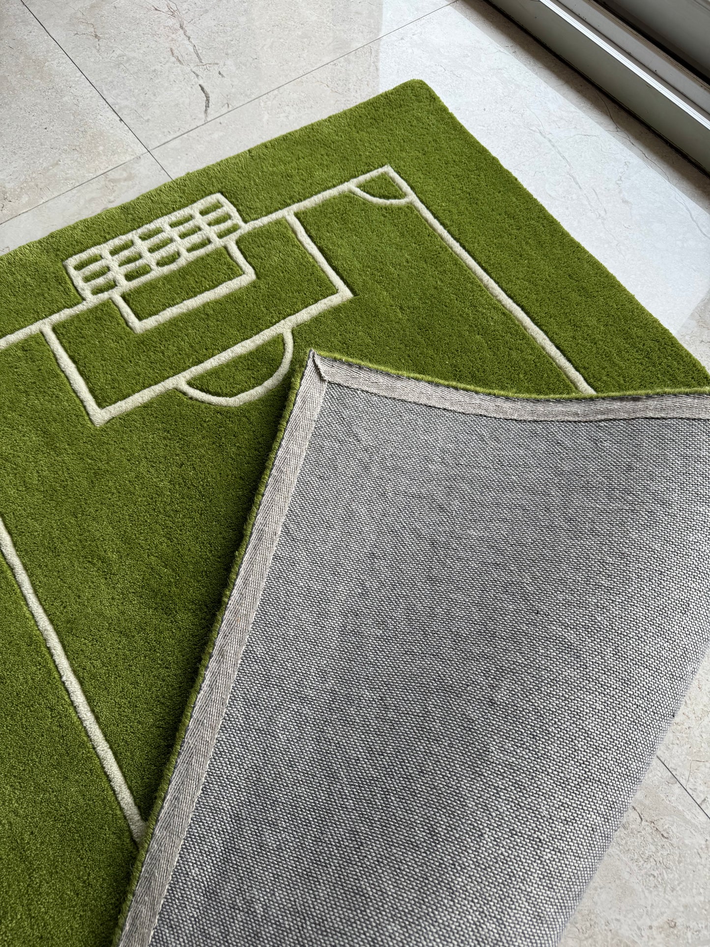 Football Field Rug | Hand Tufted Wool Rug by Rug Cult