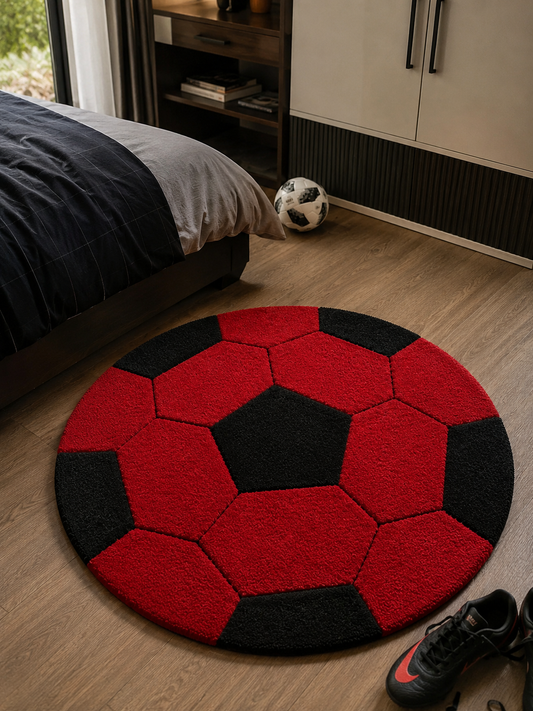 Football Lover Handmade Rug | Hand Tufted Wool Rug by Rug Cult