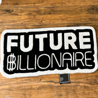 Future billionaire hand turfed rug | Hand Tufted Wool Rug by Rug Cult