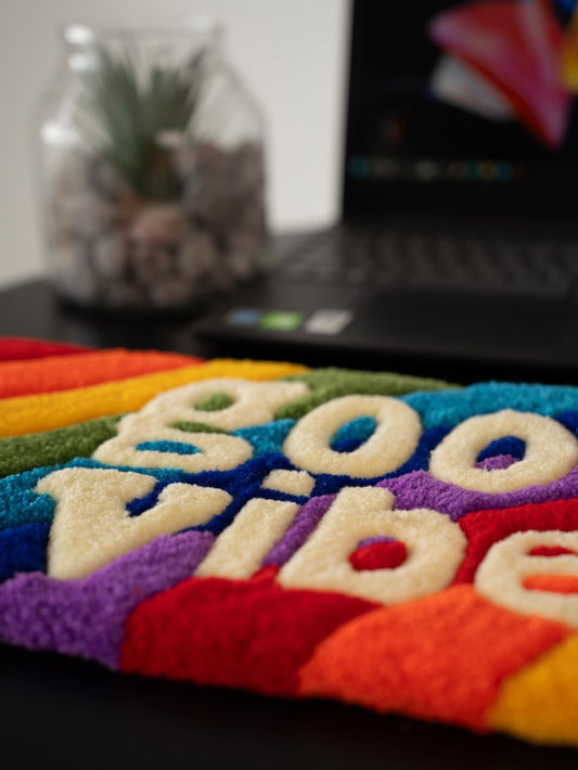 Good Vibes Keyboard Rug | Hand Tufted Wool Rug by Rug Cult